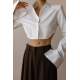 Mad Girls White Crop Top Shirt MG1382 - Beyaz