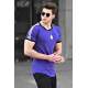 Madmext Men Shoulder Stripe Purple T-shirt 4101 - Mor