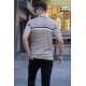 Men Striped Mink Polo T-Shirt 5734 - Vizon