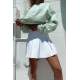 Women White Pleated Basic Mini Tennis Skirt - Beyaz