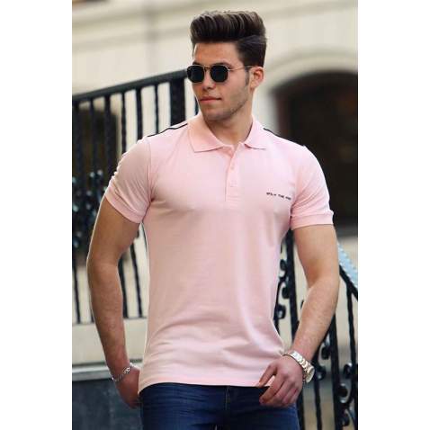 Madmext Soft Pink Polo Shirt for Men 4858 - Pudra