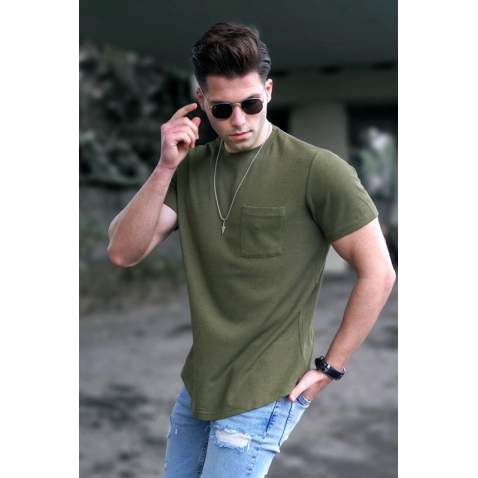 Madmext Men Khaki T-shirt 5280 - Haki