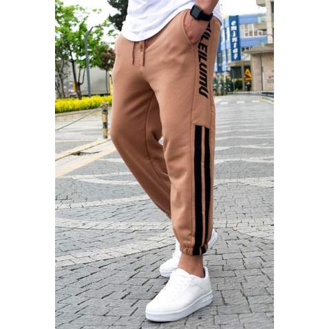 Madmext Men Oversize Short Cuffed Camel Sweatpants 4833 - Camel