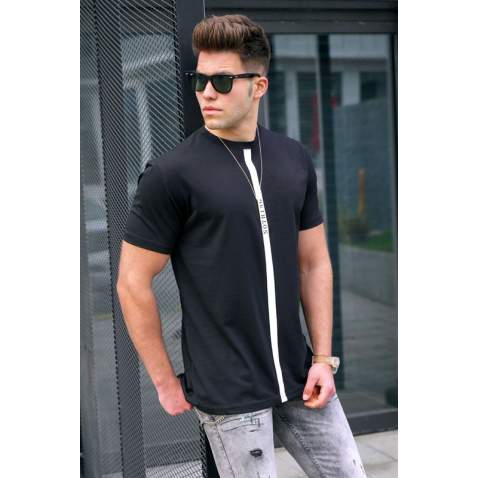 Madmext Men Printed Black T-shirt 5378 - Siyah