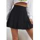 Women Black Pleated Basic Mini Skirt MG1455 - Siyah