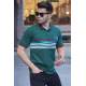 Striped Green Polo T-Shirt 5869 - Yeşil