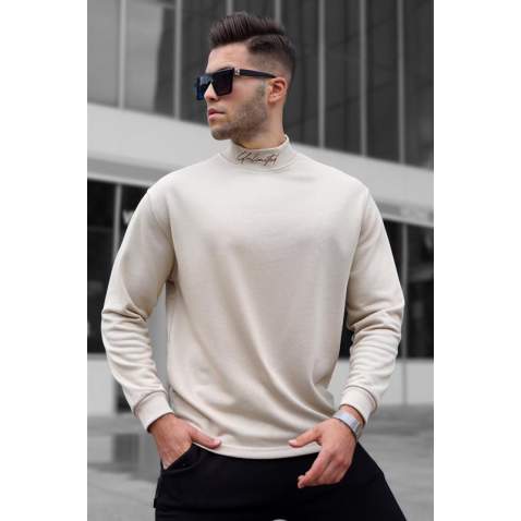 Madmext Men Beige Sweatshirt 5329 - Bej