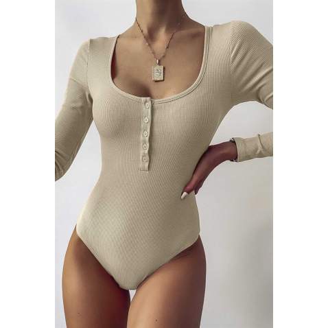 Mad Girls Beige Bodysuit MG1015 - Bej