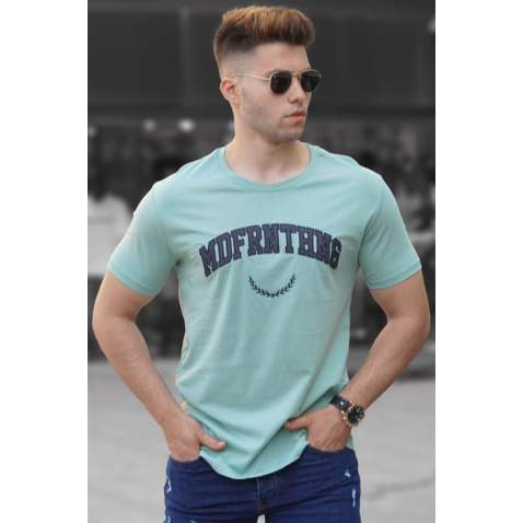 Madmext Men Printed Almond Green T-shirt 5267 - Çağla yeşili