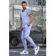 Men Gray T-Shirt Tracksuit 5749 - Gri