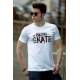 Madmext White Printed T-shirt for Men 4548 - Beyaz