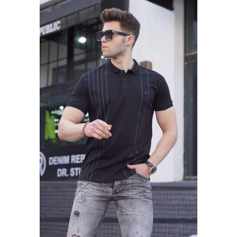 Men Black Polo T-Shirt 5822 - Siyah