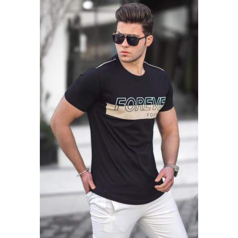 Madmext Men Black T-shirt 4998 - Siyah