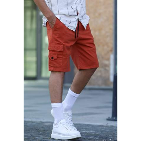 Brick Red Capri Shorts with Cargo Pockets 5737 - Kiremit