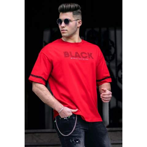 Madmext Men Printed Red T-shirt 4976 - Kırmızı