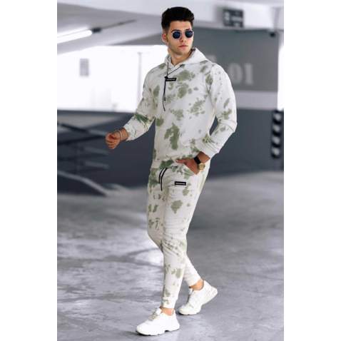 Madmext Green Tie-Dye Men Tracksuit Set 4758 - Yeşil