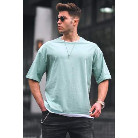 Madmext Green Oversize T-shirt for Men 4978 - Yeşil