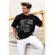 Madmext Black Printed T-shirt for Men 4394 - Siyah