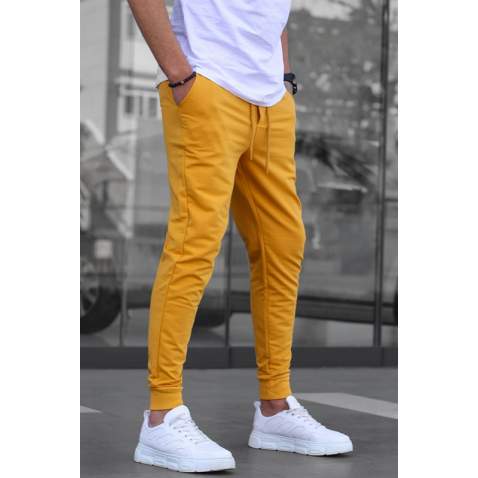 Madmext Men Elastic Bottom Yellow Sweatpants 4821 - Sarı