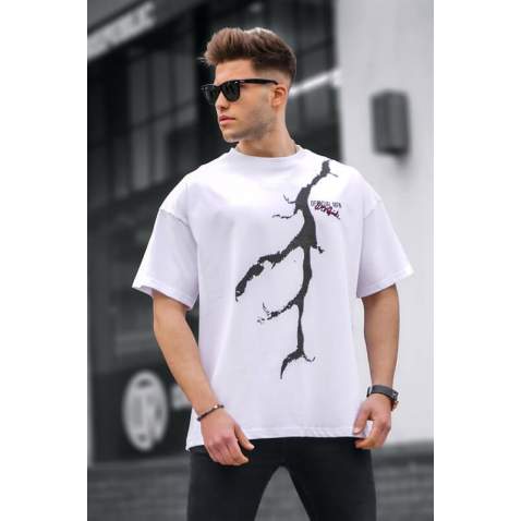 Men Oversize White T-Shirt - Beyaz