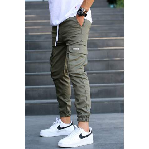 Men Cargo Khaki Trousers 5437 - Haki