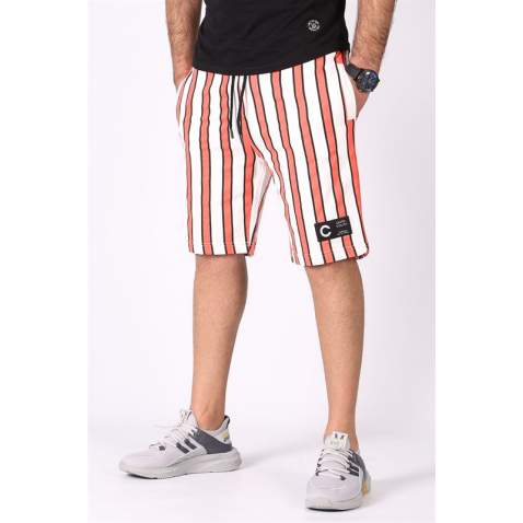 Madmext Orange Striped Capri for Men 2915 - Turuncu