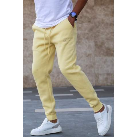 Madmext Men Plain Yellow Sweatpants 5433 - Sarı