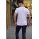 Madmext White Printed T-shirt for Men 4018 - Beyaz