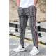 Madmext Grey Striped Sweatpants 4205 - Gri