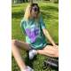 Mad Girls Printed Green T-Shirt MG1202 - Yeşil