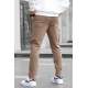 Slim Fit Camel Cargo Trousers For Men 5714 - Camel