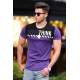 Madmext Purple "Over Think" Printed T-shirt for Men 3080 - Mor