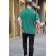 Men Embroided Green Over Fit T-Shirt 5886 - Yeşil