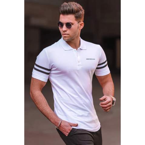 Madmext Men White Polo T-shirt 4984 - Beyaz