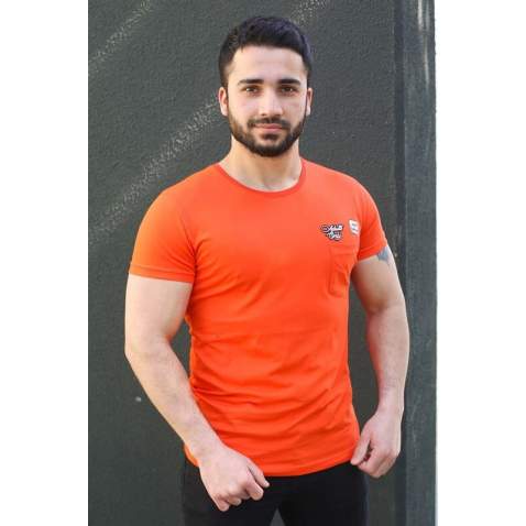 Madmext Orange T-shirt for Men 3037 - Turuncu