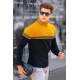 Madmext Men Dual Tone Turtleneck Mustard Jumper 4675 - Hardal