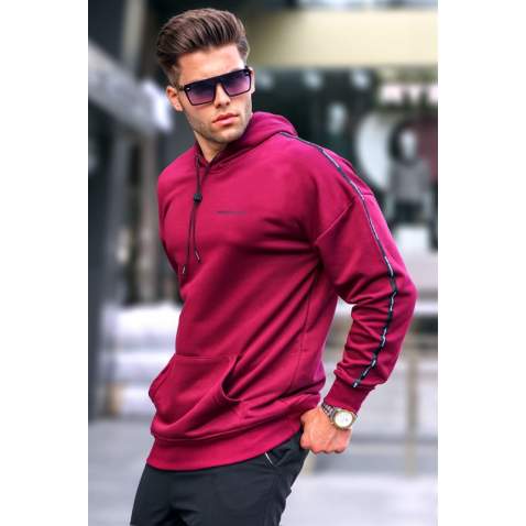 Madmext Maroon Basic Men's Hoodie 4721 - Bordo