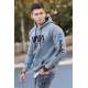 Madmext Men Printed Gray Hoodie 4385 - Antrasit