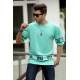 Madmext Turquoise Printed T-shirt for Men 4483 - Turkuaz