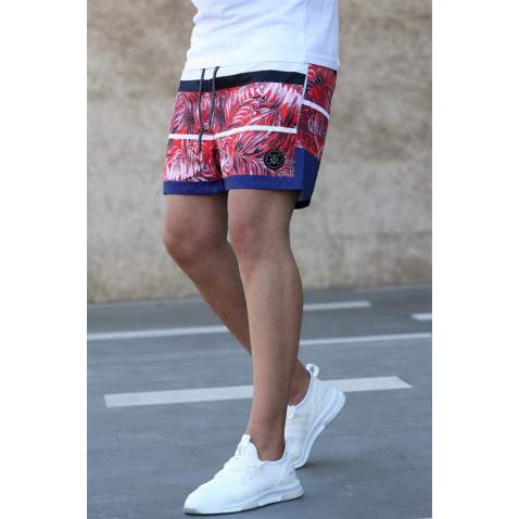 Madmext Red Patterned Swim Wear Short 2954 - Kırmızı