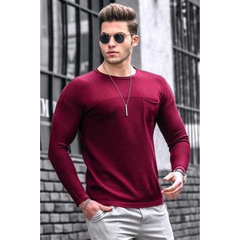 Madmext Men Maroon Sweater 4912 - Bordo