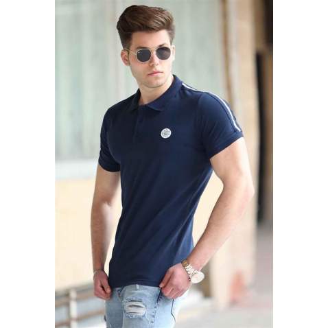 Madmext Navy Blue Polo Shirt for Men 4559 - Lacivert