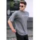 Men Printed Smoke Gray Oversize T-Shirt - Füme