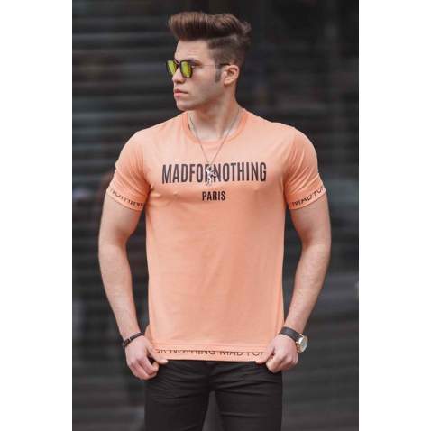 Madmext Orange Printed T-shirt for Men 4588 - Turuncu