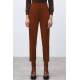 Mad Girls High Waist Tile Brown Trousers MG1331 - Kiremit