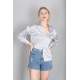 Mad Girls Gray Satin Shirt MG1104 - Gri