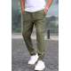 Khaki Relaxed Fit Jogger Trousers T5480 - Haki