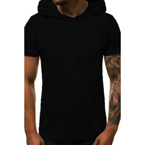 Madmext Black Rapped T-shirt with Hood for Men 3069 - Siyah