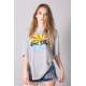 Mad Girls Printed Gray T-shirt Mg1148 - Gri