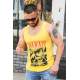 Madmext Yellow Printed T-shirt for Men 3090 - Sarı